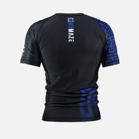 Blue BJJ Rashguard - Short Sleeves (back)